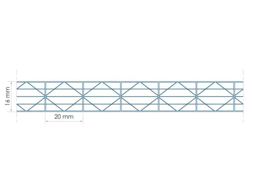 Polykarbonátová platňa LEXAN thermoclear plus, 5-komorová 16 mm Solar Control IR