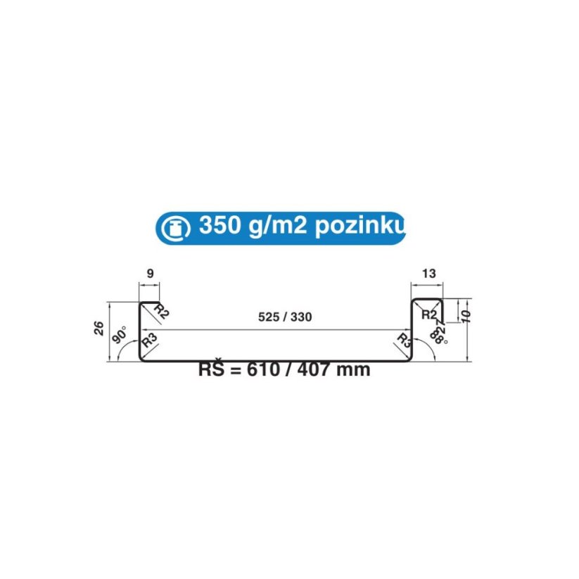 Falcovaná krytina ROVA SEAMLINE  FAP Durafrost 330
